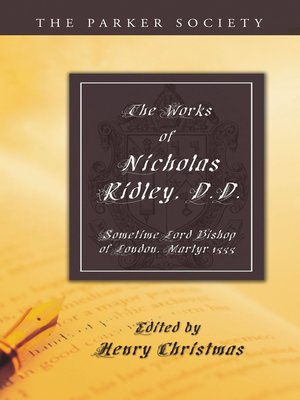 cover image of The Works of Nicholas Ridley, D.D.